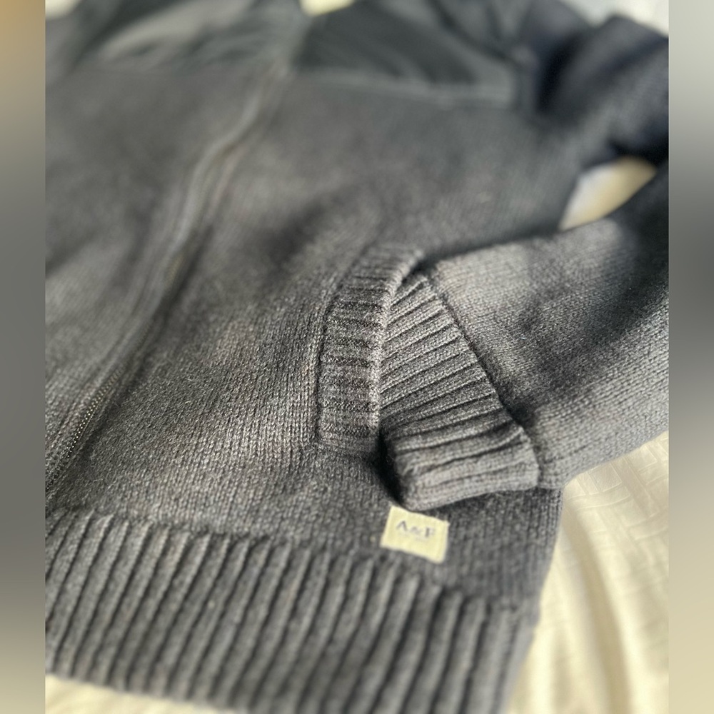 Abercrombie & Fitch Dark Blue Zip Up Sweater